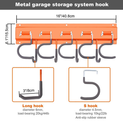 Garden Tool Organizer Wall Mounted Hanger Hooks Home Garage Set DailySale