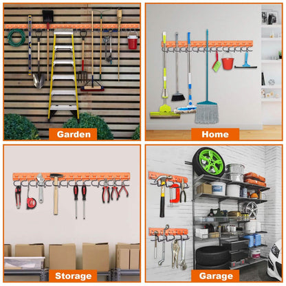 Garden Tool Organizer Wall Mounted Hanger Hooks Home Garage Set DailySale