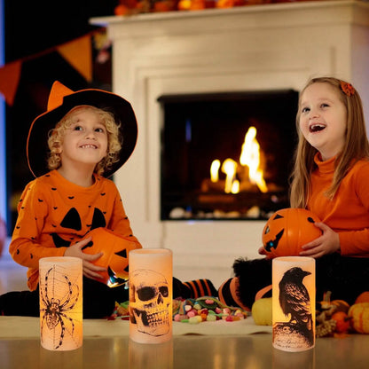 3-Pack: Halloween Battery Operated Flameless Candle Lamp with Timer Setting DailySale