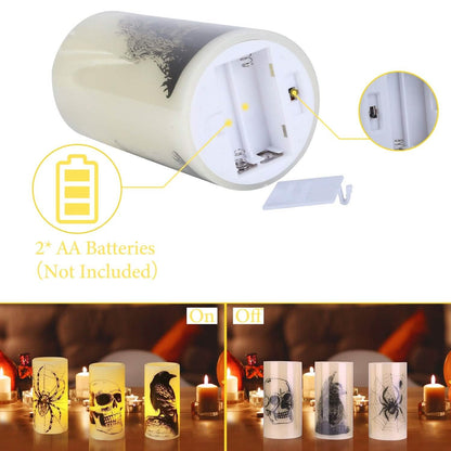 3-Pack: Halloween Battery Operated Flameless Candle Lamp with Timer Setting DailySale