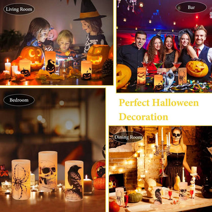 3-Pack: Halloween Battery Operated Flameless Candle Lamp with Timer Setting DailySale