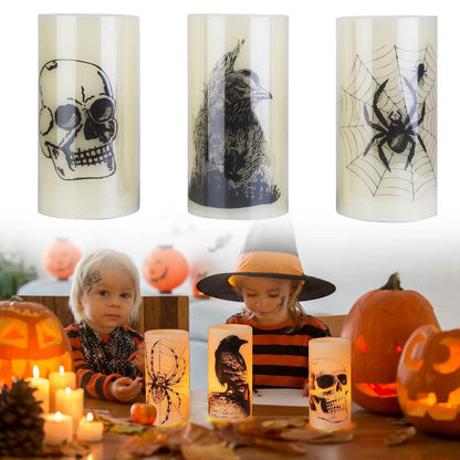 3-Pack: Halloween Battery Operated Flameless Candle Lamp with Timer Setting DailySale