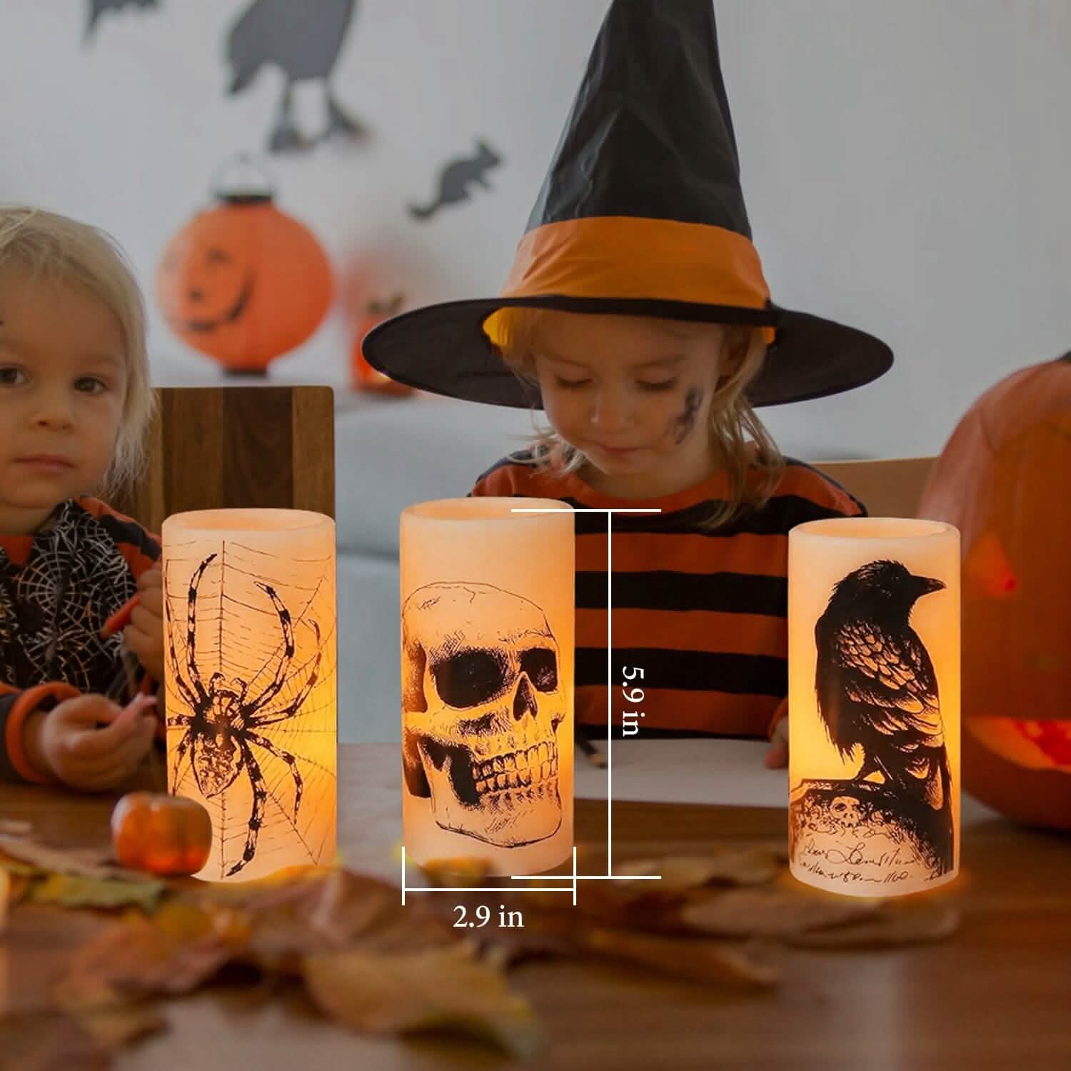 3-Pack: Halloween Battery Operated Flameless Candle Lamp with Timer Setting DailySale