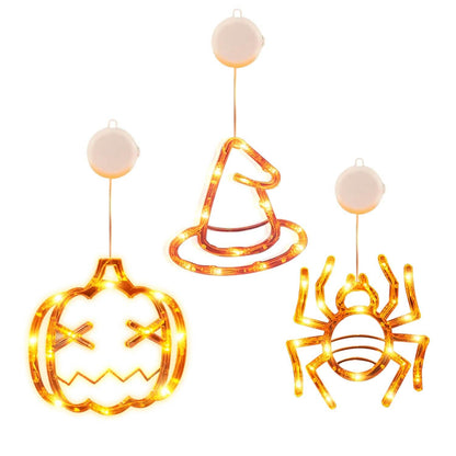 3-Pack: Halloween Window Light with Suction Cup Hanging Holes DailySale