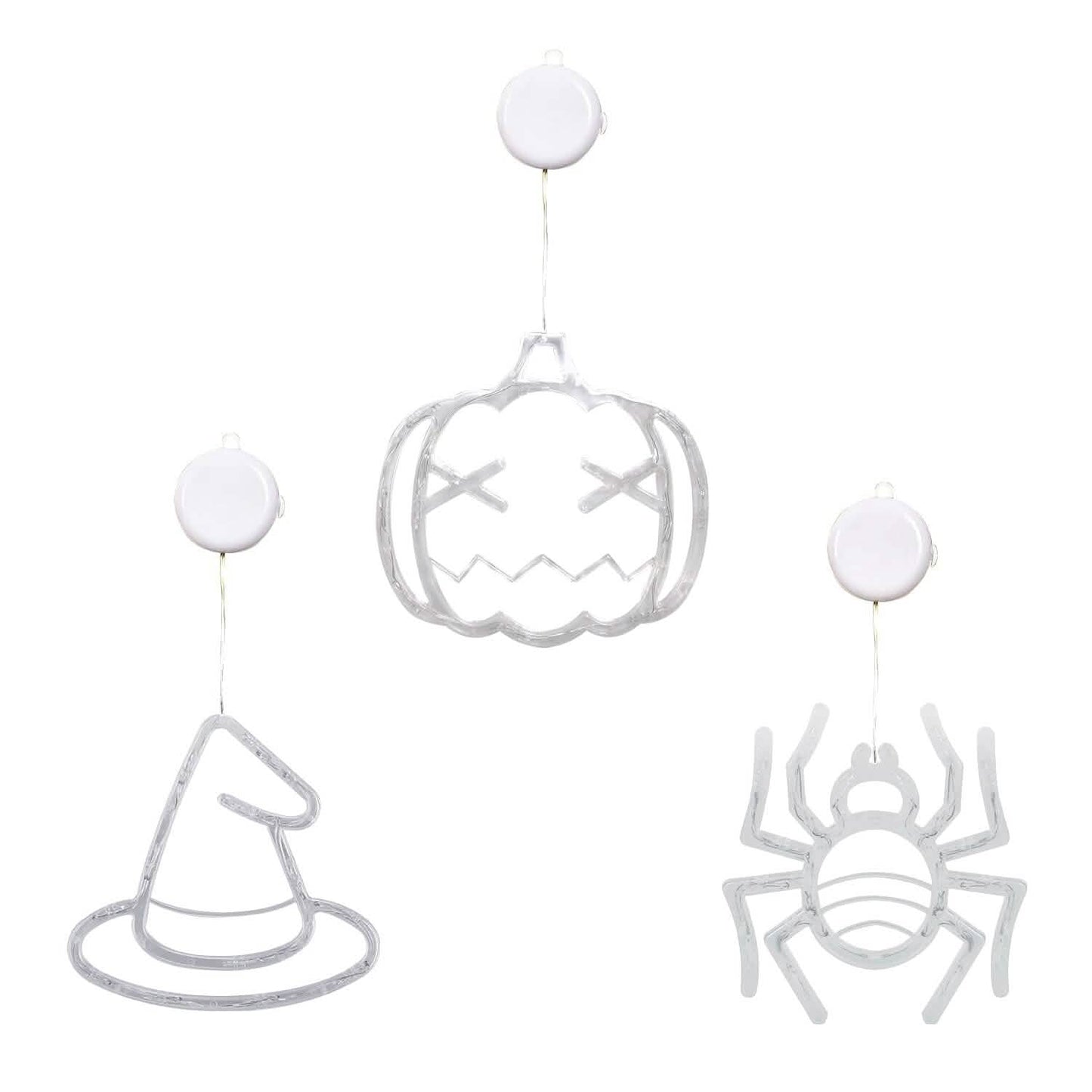 3-Pack: Halloween Window Light with Suction Cup Hanging Holes DailySale