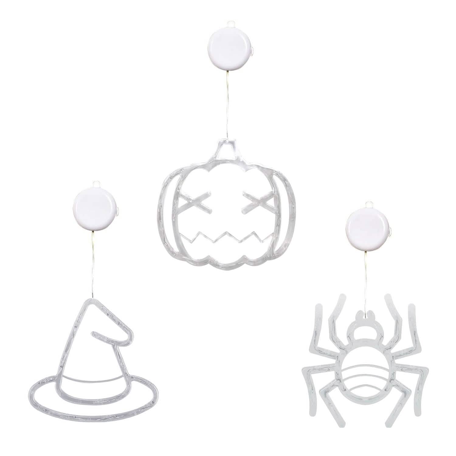 3-Pack: Halloween Window Light with Suction Cup Hanging Holes DailySale