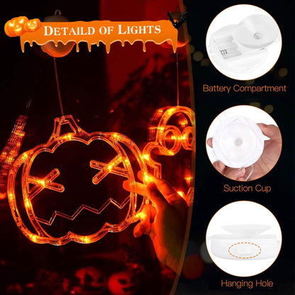3-Pack: Halloween Window Light with Suction Cup Hanging Holes DailySale