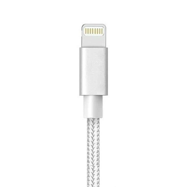 3-Pack: Heavy Duty Braided iPhone Lightning USB Cable - White DailySale
