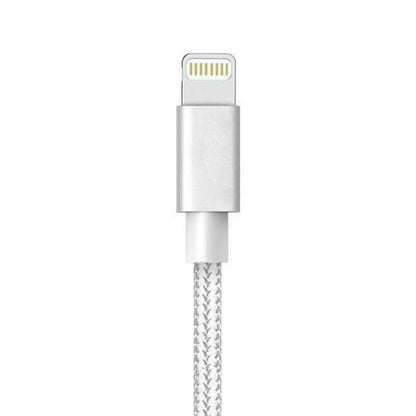 3-Pack: Heavy Duty Braided iPhone Lightning USB Cable - White DailySale