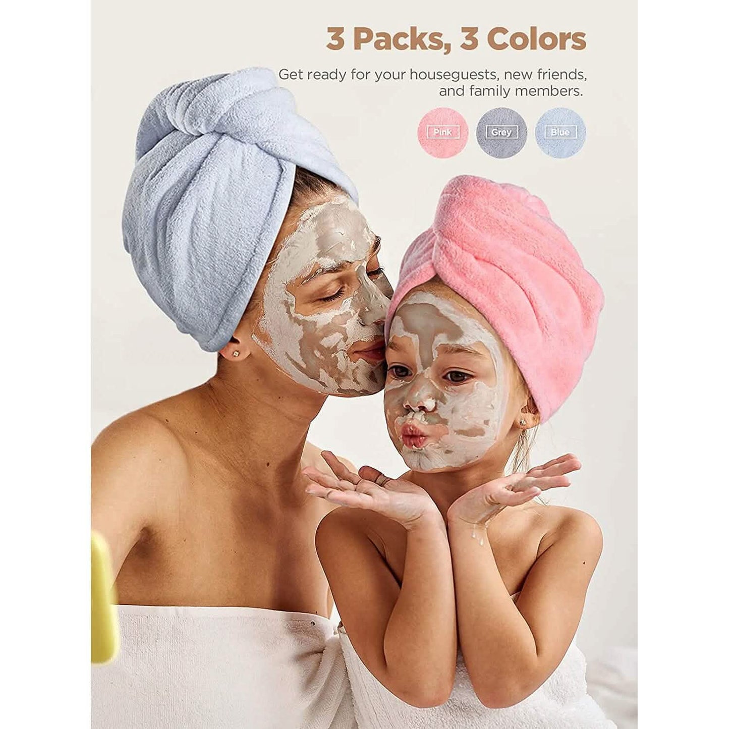 3-Pack: Hicober Microfiber Hair Towel DailySale