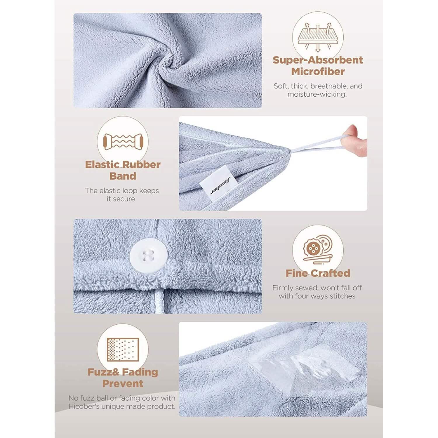 3-Pack: Hicober Microfiber Hair Towel DailySale