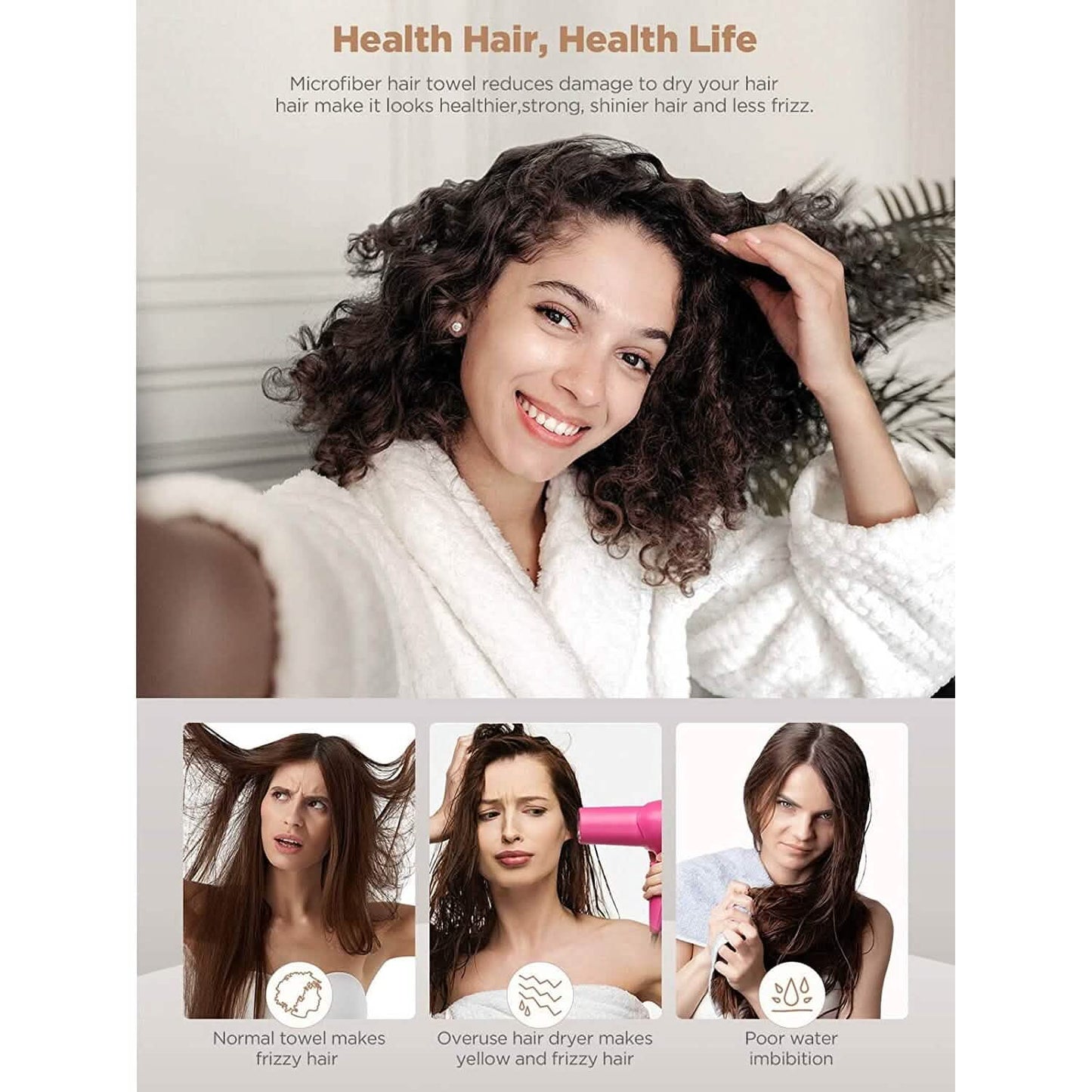 3-Pack: Hicober Microfiber Hair Towel DailySale