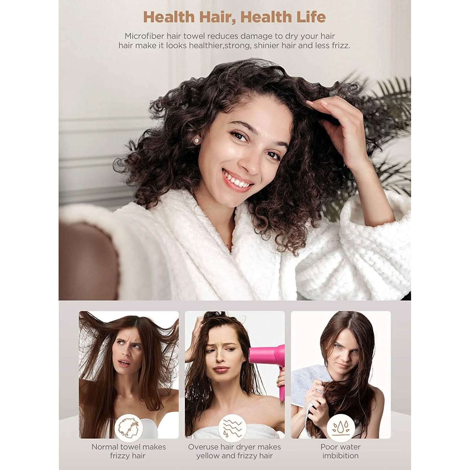 3-Pack: Hicober Microfiber Hair Towel DailySale