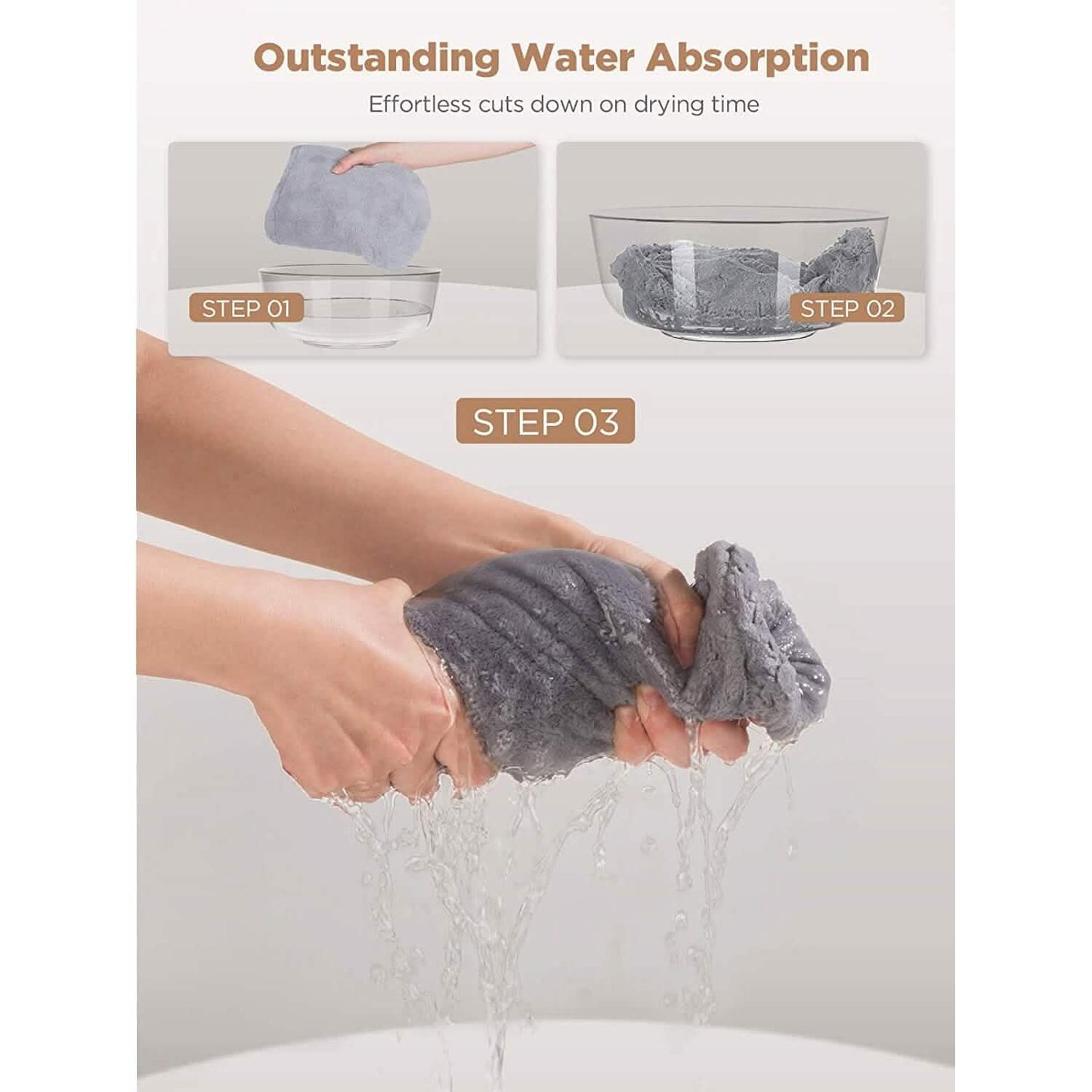 3-Pack: Hicober Microfiber Hair Towel DailySale