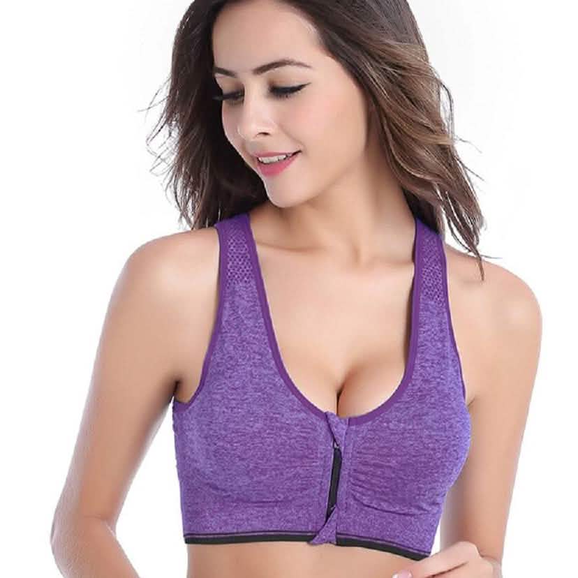 3-Pack : Incredible Endurance Front-Zip Sports Bra DailySale