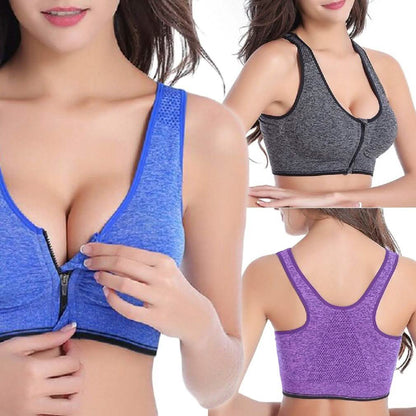 3-Pack : Incredible Endurance Front-Zip Sports Bra DailySale