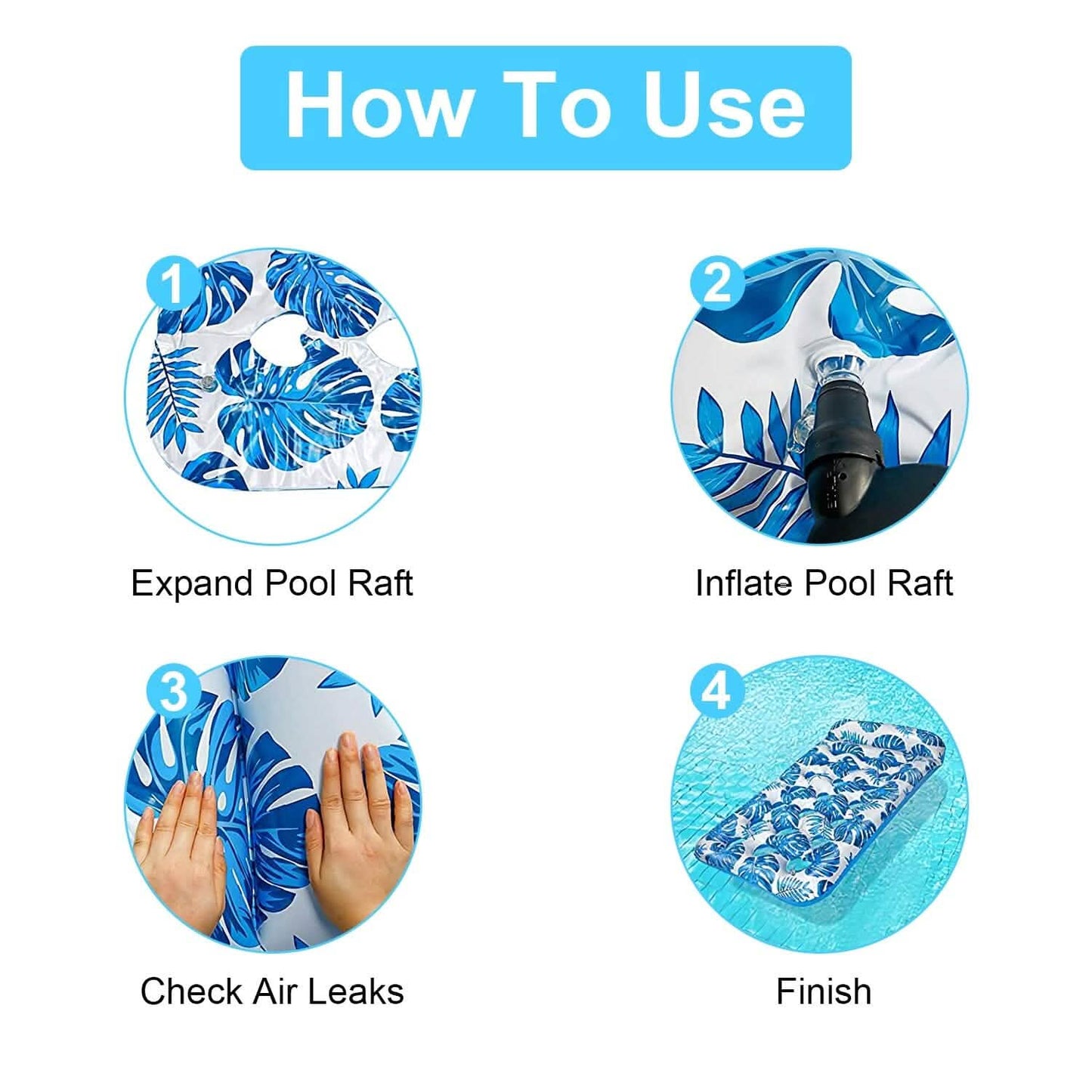 3-Pack: Inflatable Pool Float Raft Water Lounge 330lbs Load-Bearing Mattress with Headrest DailySale