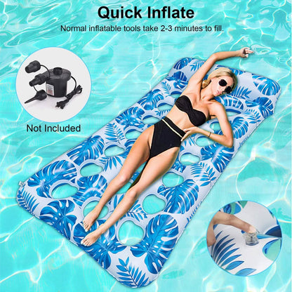 3-Pack: Inflatable Pool Float Raft Water Lounge 330lbs Load-Bearing Mattress with Headrest DailySale