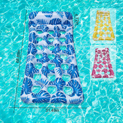 3-Pack: Inflatable Pool Float Raft Water Lounge 330lbs Load-Bearing Mattress with Headrest DailySale