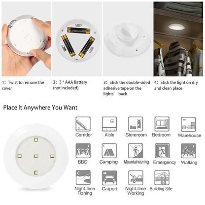 3-Pack: LED Wireless Puck Closet Lights DailySale