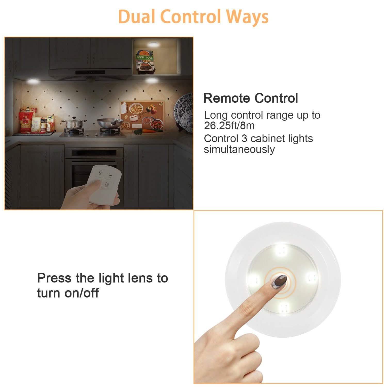 3-Pack: LED Wireless Puck Closet Lights DailySale