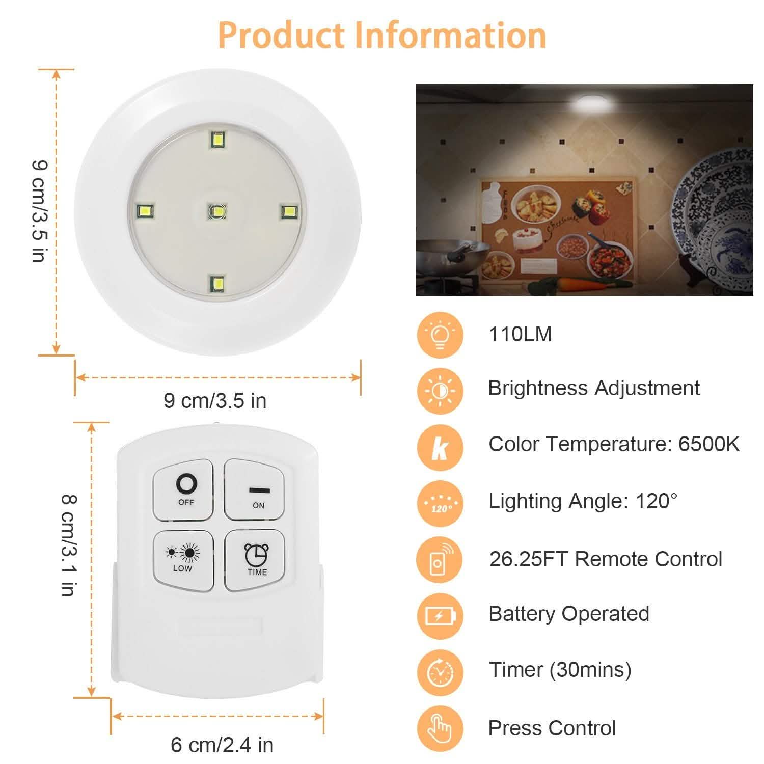3-Pack: LED Wireless Puck Closet Lights DailySale