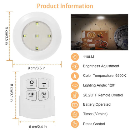 3-Pack: LED Wireless Puck Closet Lights DailySale