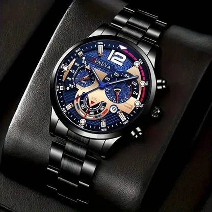3-Pack: Luxury Men's Quartz Watch Set with Precision Time Scale DailySale