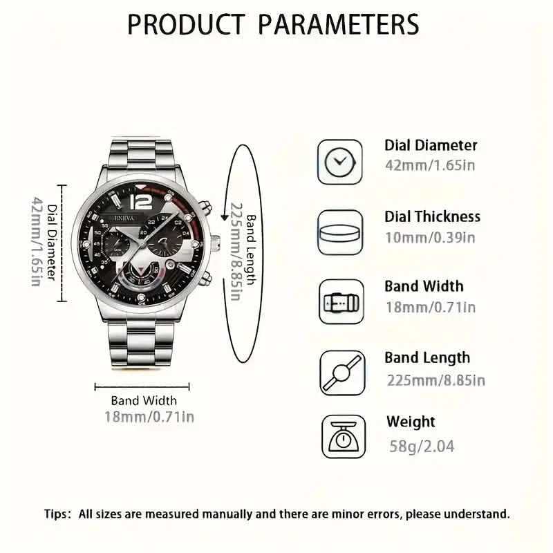 3-Pack: Luxury Men's Quartz Watch Set with Precision Time Scale DailySale