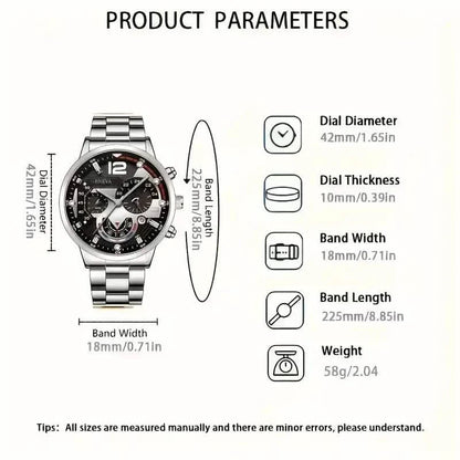 3-Pack: Luxury Men's Quartz Watch Set with Precision Time Scale DailySale