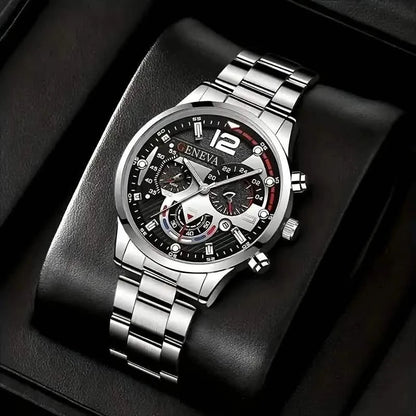 3-Pack: Luxury Men's Quartz Watch Set with Precision Time Scale DailySale