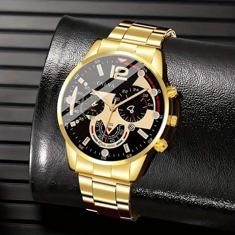3-Pack: Luxury Men's Quartz Watch Set with Precision Time Scale DailySale