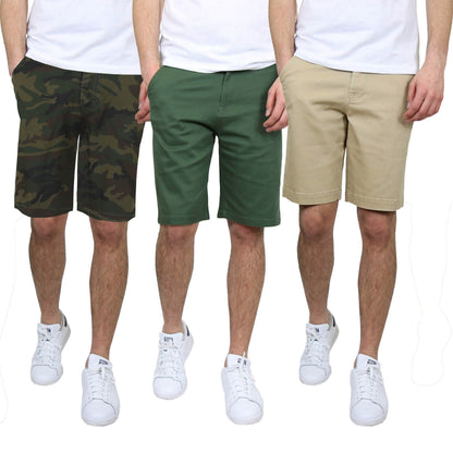 3-Pack: Men's 5-Pocket Flat-Front Slim-Fit Stretch Chino Shorts DailySale