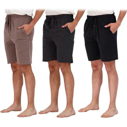 3-Pack: Men's Cotton Lounge Shorts with Pockets DailySale