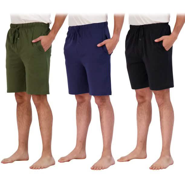 3-Pack: Men's Cotton Lounge Shorts with Pockets DailySale