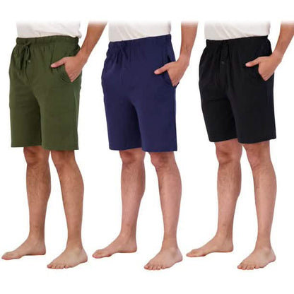 3-Pack: Men's Cotton Lounge Shorts with Pockets DailySale
