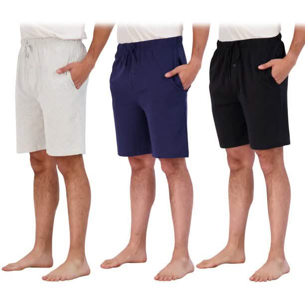 3-Pack: Men's Cotton Lounge Shorts with Pockets DailySale