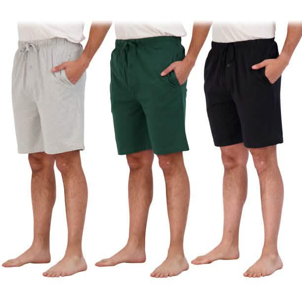 3-Pack: Men's Cotton Lounge Shorts with Pockets DailySale