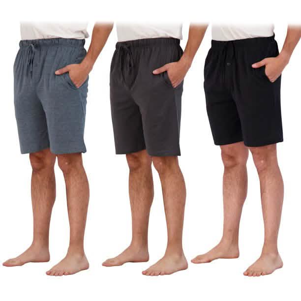 3-Pack: Men's Cotton Lounge Shorts with Pockets DailySale