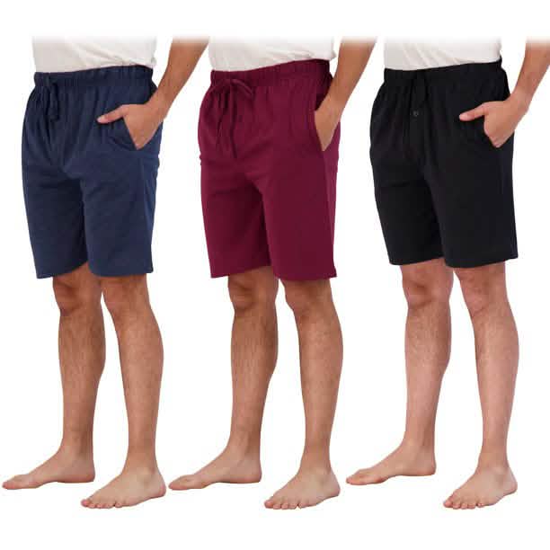 3-Pack: Men's Cotton Lounge Shorts with Pockets DailySale