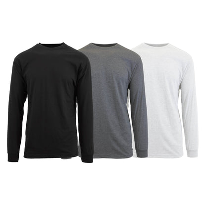 3-Pack: Men's Crew Neck Long Sleeve Classic Tee DailySale