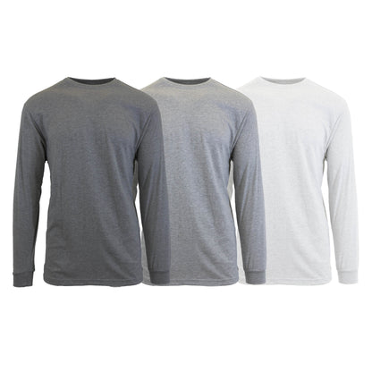 3-Pack: Men's Crew Neck Long Sleeve Classic Tee DailySale