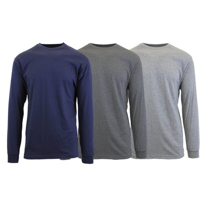 3-Pack: Men's Crew Neck Long Sleeve Classic Tee DailySale