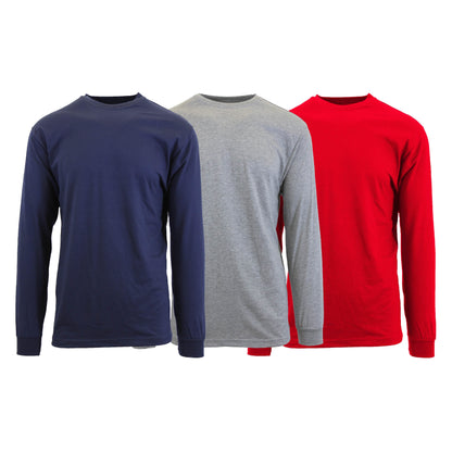 3-Pack: Men's Crew Neck Long Sleeve Classic Tee DailySale