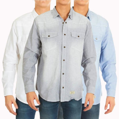 3-Pack: Men's Denim Button Front Shirts - Assorted Sizes DailySale