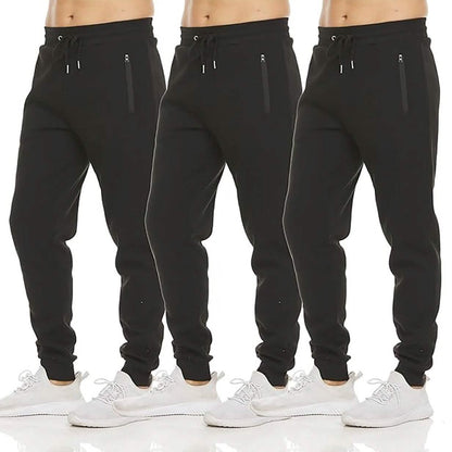 3-Pack: Men's Fleece Active Jogger Pants with Zipper Pockets DailySale