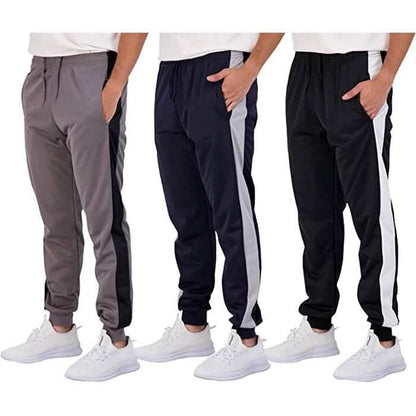 3-Pack: Men's Fleece Active Tricot Joggers with Pockets DailySale