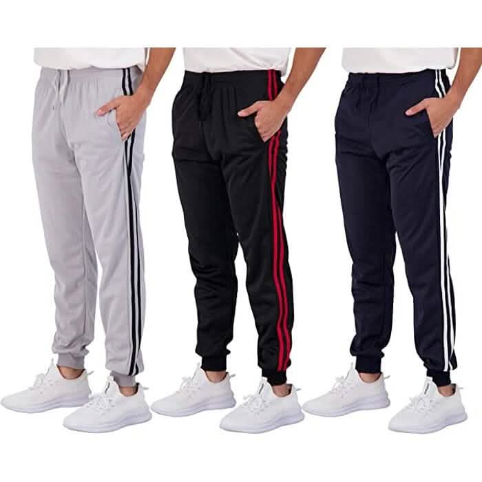 3-Pack: Men's Fleece Active Tricot Joggers with Pockets DailySale