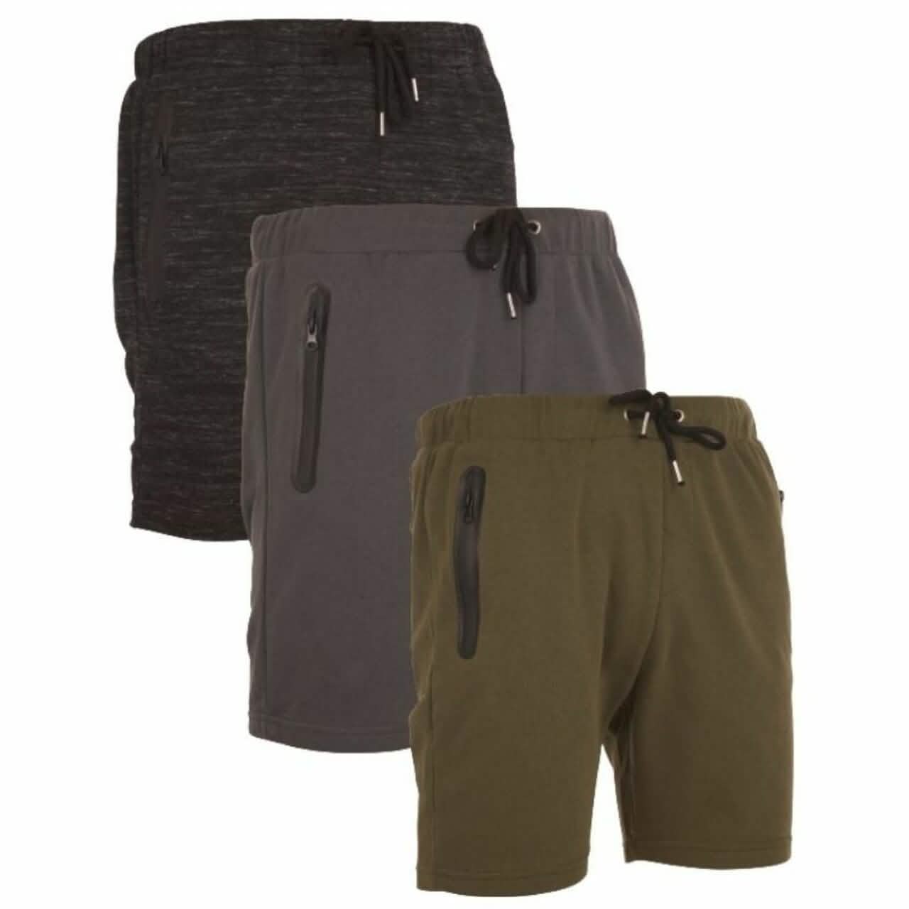 3-Pack: Men's French Terry Shorts with Zippered Pockets DailySale