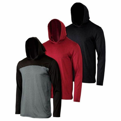 3-Pack: Men's Moisture Wicking Active Athletic Pullover Hoodies DailySale